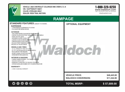 2026 CHEVY COLORADO - RAMPAGE PACKAGE  - STERLING GRAY (GXD) - 2026 CHEVY COLORADO RAMPAGE - Image 16 of 16