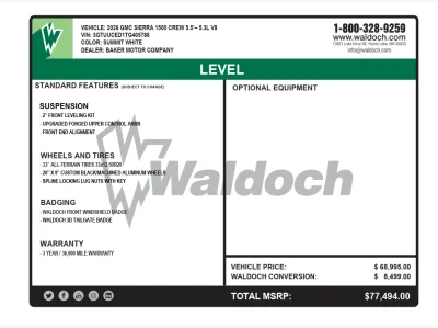 2026 CHEVY SILVERADO 1500 - BASIC PACKAGE - SUMMIT WHITE (GAZ) - 2026 CHEVY SILVERADO 1500 CUSTOM - Image 18 of 18