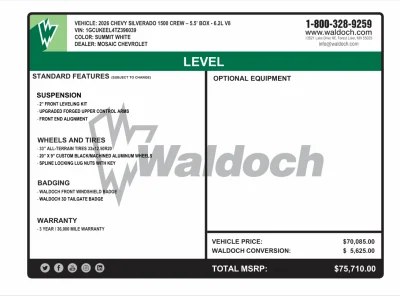 2026 CHEVY SILVERADO 1500 - LEVEL PACKAGE - SUMMIT WHITE (GAZ) - 2026 CHEVY SILVERADO 1500 LEVEL - Image 20 of 20