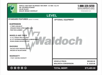 2026 CHEVY SILVERADO 1500 - LEVEL PACKAGE - BLACK (GBA) - 2026 CHEVY SILVERADO 1500 LEVEL - Image 16 of 16