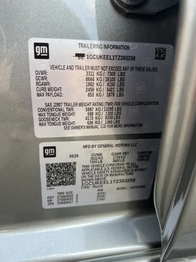 2026 CHEVY SILVERADO 1500 - LEVEL PACKAGE  - STERLING GRAY (GXD) - 2026 CHEVY SILVERADO 1500 LEVEL - Image 15 of 15