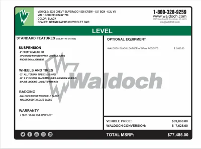2026 CHEVY SILVERADO 1500 - LEVEL PACKAGE - BLACK (GBA) - 2026 CHEVY SILVERADO 1500 LEVEL - Image 16 of 16