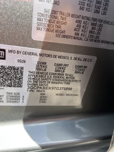 2026 CHEVY SILVERADO 1500 - LEVEL  PACKAGE - STERLING GRAY (GXD) - 2026 CHEVY SILVERADO 1500 LEVEL - Image 15 of 15