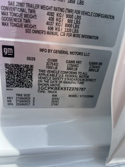 2026 CHEVY SILVERADO 1500 - LEVEL  PACKAGE - SUMMIT WHITE (GAZ) - 2026 CHEVY SILVERADO 1500 LEVEL - Image 15 of 15