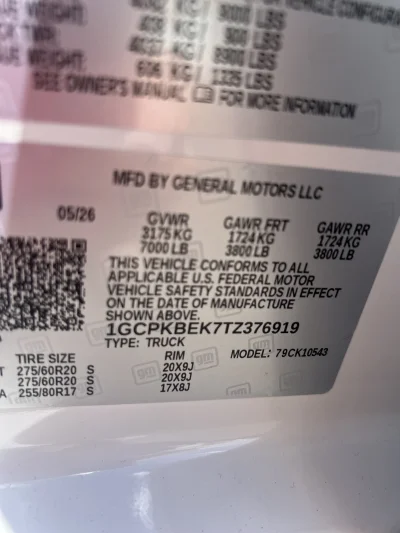 2026 CHEVY SILVERADO 1500 -LEVEL  PACKAGE - SUMMIT WHITE (GAZ) - 2026 CHEVY SILVERADO 1500 LEVEL - Image 15 of 15