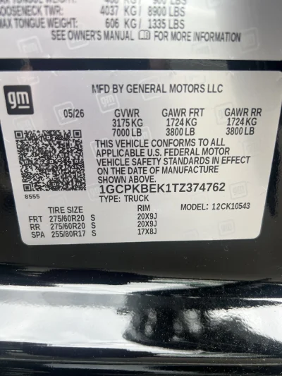 2026 CHEVY SILVERADO 1500 - LEVEL PACKAGE - BLACK (GBA) - 2026 CHEVY SILVERADO 1500 LEVEL - Image 21 of 21