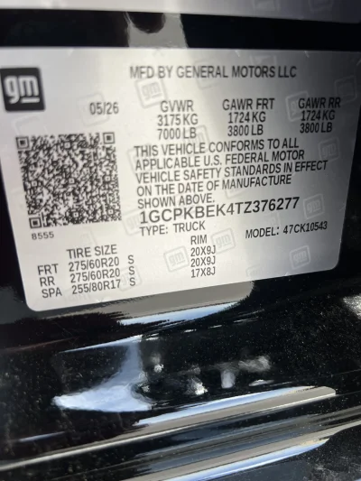 2026 CHEVY SILVERADO 1500 - LEVEL  PACKAGE - BLACK (GBA) - 2026 CHEVY SILVERADO 1500 LEVEL - Image 21 of 21