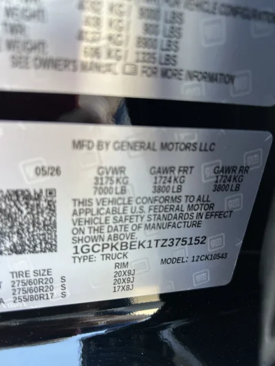 2026 CHEVY SILVERADO 1500 - LEVEL PACKAGE - BLACK (GBA) - 2026 CHEVY SILVERADO 1500 LEVEL - Image 15 of 15