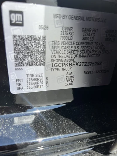 2026 CHEVY SILVERADO 1500 - LEVEL PACKAGE - BLACK (GBA) - 2026 CHEVY SILVERADO 1500 LEVEL - Image 6 of 6