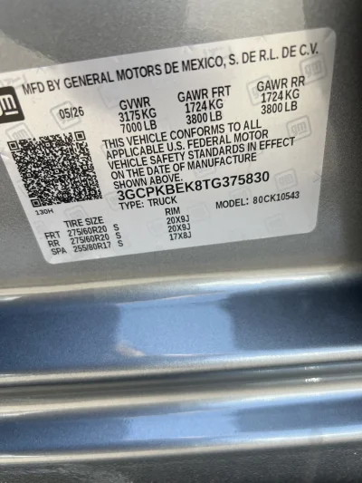 2026 CHEVY SILVERADO 1500 - LEVEL PACKAGE - STERLING GRAY (GXD) - 2026 CHEVY SILVERADO 1500 LEVEL - Image 15 of 15
