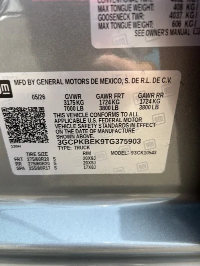 2026 CHEVY SILVERADO 1500 - LEVEL PACKAGE - STERLING GRAY (GXD) - 2026 CHEVY SILVERADO 1500 LEVEL - Image 15 of 15