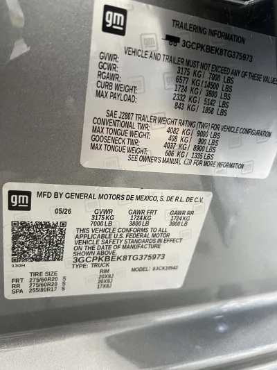 2026 CHEVY SILVERADO 1500 - LEVEL PACKAGE - STERLING GRAY (GXD) - 2026 CHEVY SILVERADO 1500 LEVEL - Image 15 of 15