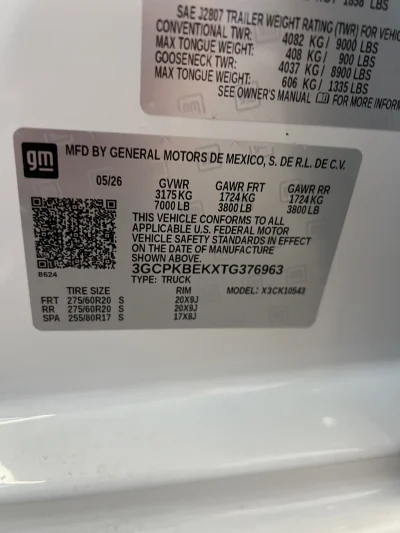 2026 CHEVY SILVERADO 1500 - LEVEL PACKAGE - SUMMIT WHITE (GAZ) - 2026 CHEVY SILVERADO 1500 LEVEL - Image 15 of 15