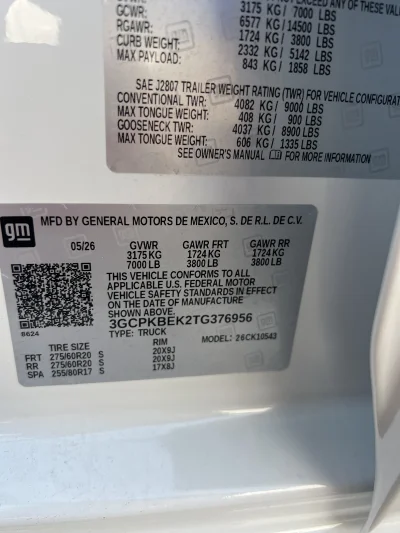 2026 CHEVY SILVERADO 1500 - LEVEL PACKAGE - SUMMIT WHITE (GAZ) - 2026 CHEVY SILVERADO 1500 LEVEL - Image 15 of 15