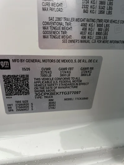 2026 CHEVY SILVERADO 1500 - LEVEL PACKAGE - SUMMIT WHITE (GAZ) - 2026 CHEVY SILVERADO 1500 LEVEL - Image 15 of 15