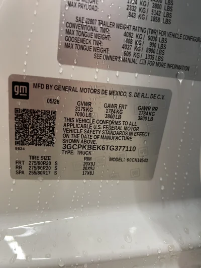 2026 CHEVY SILVERADO 1500 - LEVEL PACKAGE - SUMMIT WHITE (GAZ) - 2026 CHEVY SILVERADO 1500 LEVEL - Image 15 of 15