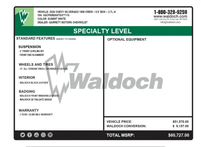 2026 CHEVY SILVERADO 1500 - LEVEL PACKAGE - SUMMIT WHITE (GAZ) - 2026 CHEVY SILVERADO 1500 LEVEL - Image 16 of 16