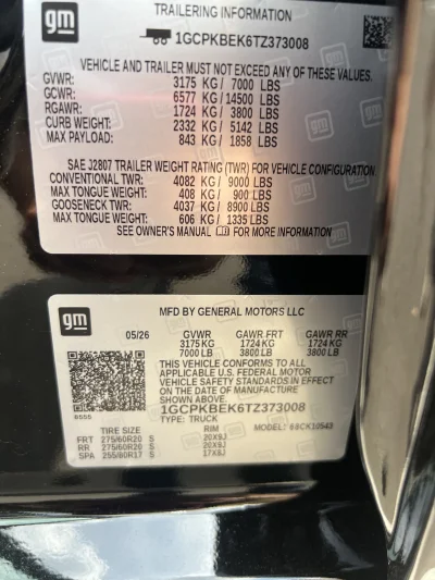 2026 CHEVY SILVERADO 1500 - LEVEL PACKAGE - BLACK (GBA) - 2026 CHEVY SILVERADO 1500 LEVEL - Image 14 of 14