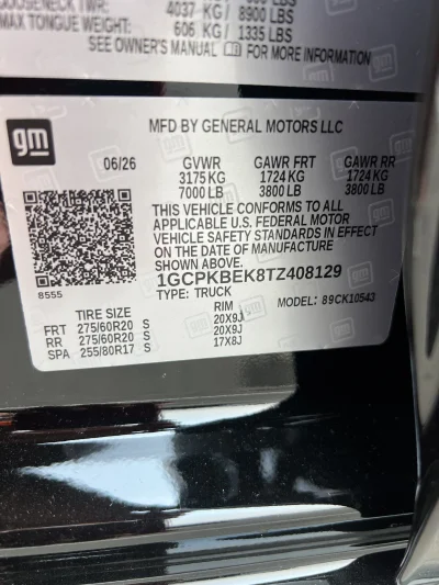 2026 CHEVY SILVERADO 1500 - LIFT PACKAGE - BLACK (GBA) - 2026 CHEVY SILVERADO 1500 LIFT - Image 15 of 15