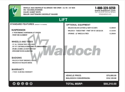 CUSTOM CHEVY SILVERADO LIFT PACKAGE BUILT BY WALDOCH - 2026 CHEVY SILVERADO 1500 LIFT - Image 18 of 18