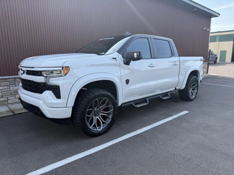 Custom Chevy 1500 with Tuxedo Black top M80X By Waldoch 2026 White Truck by Waldoch Crafts