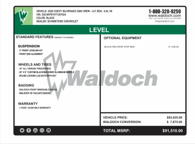 2026 CHEVY SILVERADO 2500 - LEVEL PACKAGE - BLACK (GBA) - 2026 CHEVY SILVERADO 2500 LEVEL - Image 16 of 16