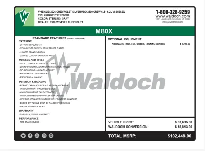 CUSTOM CHEVY SILVERADO 2500 WALDOCH BUILT M80X PACKAGE THE BEST AROUND - 2026 CHEVY SILVERADO 2500 M80X - Image 16 of 16