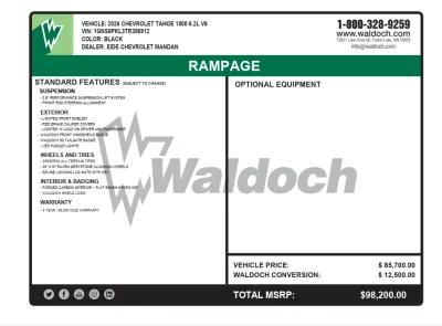 CUSTOM CHEVY TAHOE 1500 RAMPAGE PACKAGE BUILT BY THE BEST BUILT BY WALDOCH - 2026 CHEVY TAHOE RAMPAGE - Image 16 of 16
