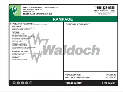 CUSTOM CHEVY TAHOE RAMPAGE PACKAGE BUILT BY THE BEST BUILT BY WALDOCH - 2026 CHEVY TAHOE RAMPAGE - Image 15 of 15
