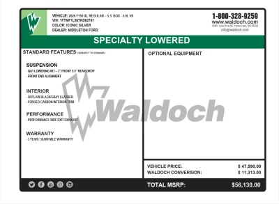 CUSTOM FORD F150 LOWERED PACKAGE BUILT BY WALDOCH BUILT BY THE BEST - 2026 FORD F-150 CUSTOM - Image 14 of 14