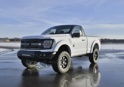 FORD F150 REG. CAB 5.0L WHITE TUXEDO TOP CUSTOM LIFTED TRUCK WALDOCH RAMPAGE EDITION - 2026 FORD F-150 RAMPAGE - Image 1 of 14