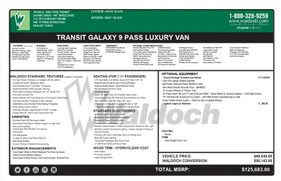 2026 FORD TRANSIT - GALAXY PACKAGE - AGATE BLACK (UM) - BLACK WITH  PEWTER SEATING - 2026 FORD TRANSIT 250 GALAXY - Image 19 of 19