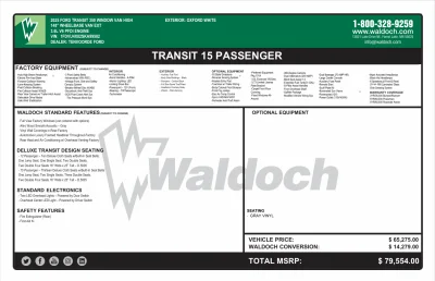 2025 FORD TRANSIT - SHUTTLE PACKAGE - OXFORD WHITE (YZ) - GRAPHITE SEATING - 2026 FORD TRANSIT 350 SHUTTLE - Image 17 of 17
