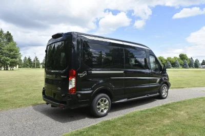 CUSTOM SHUTTLE LUXURY VAN GALAXY INTERIOR WITH SHUTTLE SEATING 11 PASSENGER 148 MEDIUM ROOF REAR SOFA FOLDS INTO BED BY WALDOCH - 2019 FORD TRANSIT GALAXY - Image 10 of 41