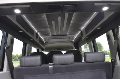 CUSTOM SHUTTLE LUXURY VAN GALAXY INTERIOR WITH SHUTTLE SEATING 11 PASSENGER 148 MEDIUM ROOF REAR SOFA FOLDS INTO BED BY WALDOCH - 2019 FORD TRANSIT GALAXY - Image 13 of 41