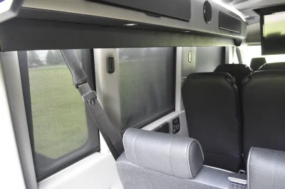 CUSTOM SHUTTLE LUXURY VAN GALAXY INTERIOR WITH SHUTTLE SEATING 11 PASSENGER 148 MEDIUM ROOF REAR SOFA FOLDS INTO BED BY WALDOCH - 2019 FORD TRANSIT GALAXY - Image 18 of 41
