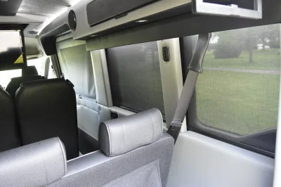 CUSTOM SHUTTLE LUXURY VAN GALAXY INTERIOR WITH SHUTTLE SEATING 11 PASSENGER 148 MEDIUM ROOF REAR SOFA FOLDS INTO BED BY WALDOCH - 2019 FORD TRANSIT GALAXY - Image 19 of 41