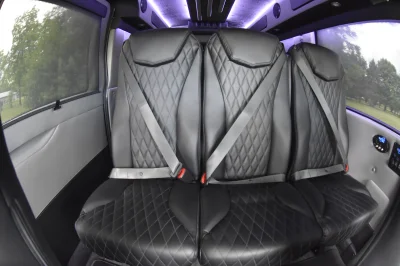 CUSTOM SHUTTLE LUXURY VAN GALAXY INTERIOR WITH SHUTTLE SEATING 11 PASSENGER 148 MEDIUM ROOF REAR SOFA FOLDS INTO BED BY WALDOCH - 2019 FORD TRANSIT GALAXY - Image 27 of 41