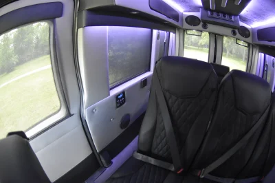 CUSTOM SHUTTLE LUXURY VAN GALAXY INTERIOR WITH SHUTTLE SEATING 11 PASSENGER 148 MEDIUM ROOF REAR SOFA FOLDS INTO BED BY WALDOCH - 2019 FORD TRANSIT GALAXY - Image 35 of 41