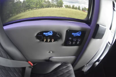 CUSTOM SHUTTLE LUXURY VAN GALAXY INTERIOR WITH SHUTTLE SEATING 11 PASSENGER 148 MEDIUM ROOF REAR SOFA FOLDS INTO BED BY WALDOCH - 2019 FORD TRANSIT GALAXY - Image 36 of 41