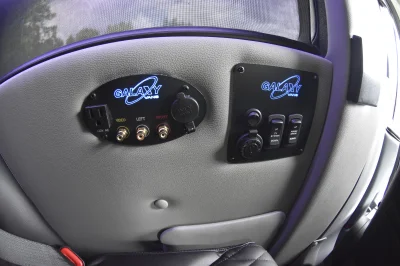 CUSTOM SHUTTLE LUXURY VAN GALAXY INTERIOR WITH SHUTTLE SEATING 11 PASSENGER 148 MEDIUM ROOF REAR SOFA FOLDS INTO BED BY WALDOCH - 2019 FORD TRANSIT GALAXY - Image 38 of 41