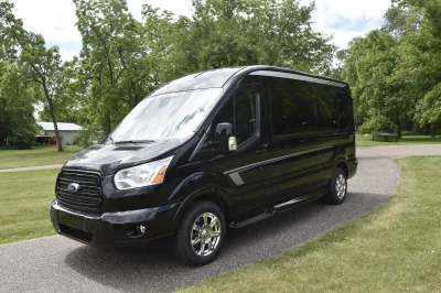 CUSTOM SHUTTLE LUXURY VAN GALAXY INTERIOR WITH SHUTTLE SEATING 11 PASSENGER 148 MEDIUM ROOF REAR SOFA FOLDS INTO BED BY WALDOCH - 2019 FORD TRANSIT GALAXY - Image 39 of 41