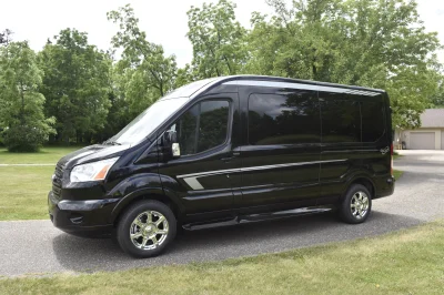 CUSTOM SHUTTLE LUXURY VAN GALAXY INTERIOR WITH SHUTTLE SEATING 11 PASSENGER 148 MEDIUM ROOF REAR SOFA FOLDS INTO BED BY WALDOCH - 2019 FORD TRANSIT GALAXY - Image 40 of 41