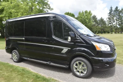 CUSTOM SHUTTLE LUXURY VAN GALAXY INTERIOR WITH SHUTTLE SEATING 11 PASSENGER 148 MEDIUM ROOF REAR SOFA FOLDS INTO BED BY WALDOCH - 2019 FORD TRANSIT GALAXY - Image 41 of 41