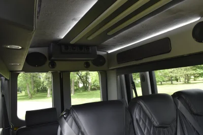 CUSTOM SHUTTLE LUXURY VAN GALAXY INTERIOR WITH SHUTTLE SEATING 11 PASSENGER 148 MEDIUM ROOF REAR SOFA FOLDS INTO BED BY WALDOCH - 2019 FORD TRANSIT GALAXY - Image 5 of 41