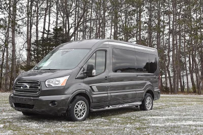 148 MEDIUM ROOF FORD TRANSIT GALAXY CONVERSION VAN 9 PASSENGER BLACK/GREY INTERIOR WITH GRAPHITE SEATS - 2020 FORD TRANSIT GALAXY - Image 1 of 15