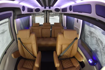 7 PASSENGER CONVERSION VAN LUXURY TRAVEL LOTS OF STORAGE BLACK & TAN INTERIOR BY WALDOCH - 2020 FORD TRANSIT GALAXY - Image 16 of 35