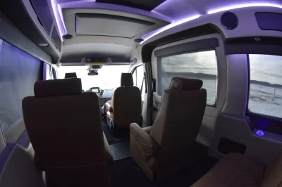 7 PASSENGER CONVERSION VAN LUXURY TRAVEL LOTS OF STORAGE BLACK & TAN INTERIOR BY WALDOCH - 2020 FORD TRANSIT GALAXY - Image 20 of 35