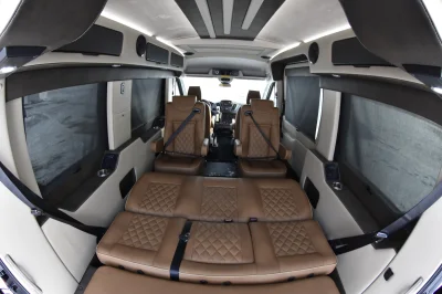 7 PASSENGER CONVERSION VAN LUXURY TRAVEL LOTS OF STORAGE BLACK & TAN INTERIOR BY WALDOCH - 2020 FORD TRANSIT GALAXY - Image 30 of 35