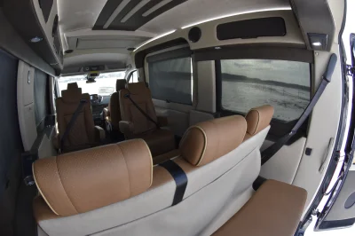 7 PASSENGER CONVERSION VAN LUXURY TRAVEL LOTS OF STORAGE BLACK & TAN INTERIOR BY WALDOCH - 2020 FORD TRANSIT GALAXY - Image 33 of 35